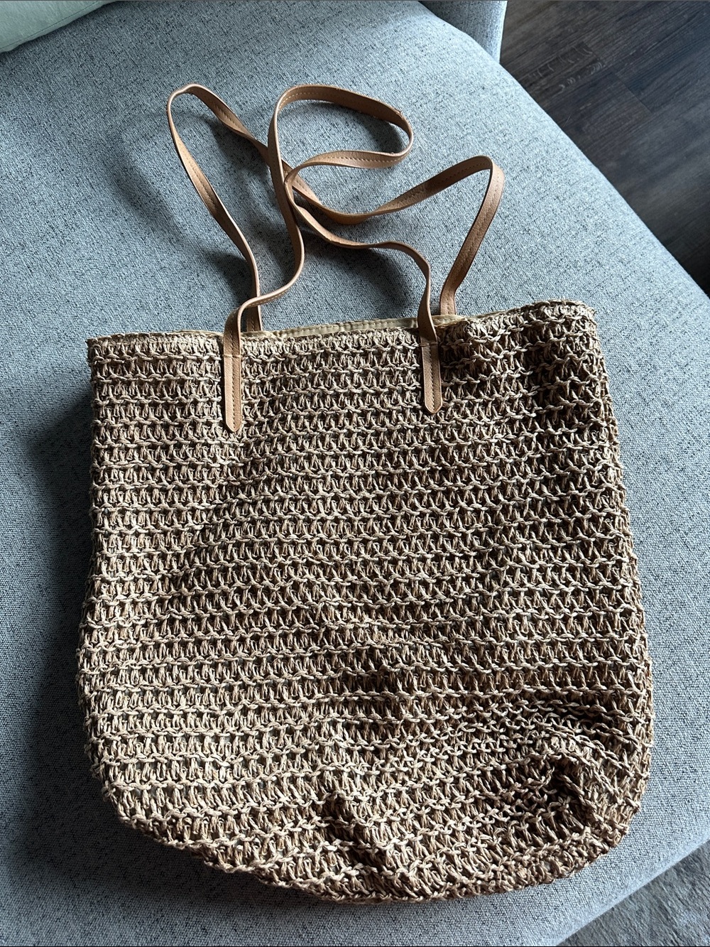 Vacay Straw Tote Bag with Pink Script - Picture 2 of 3